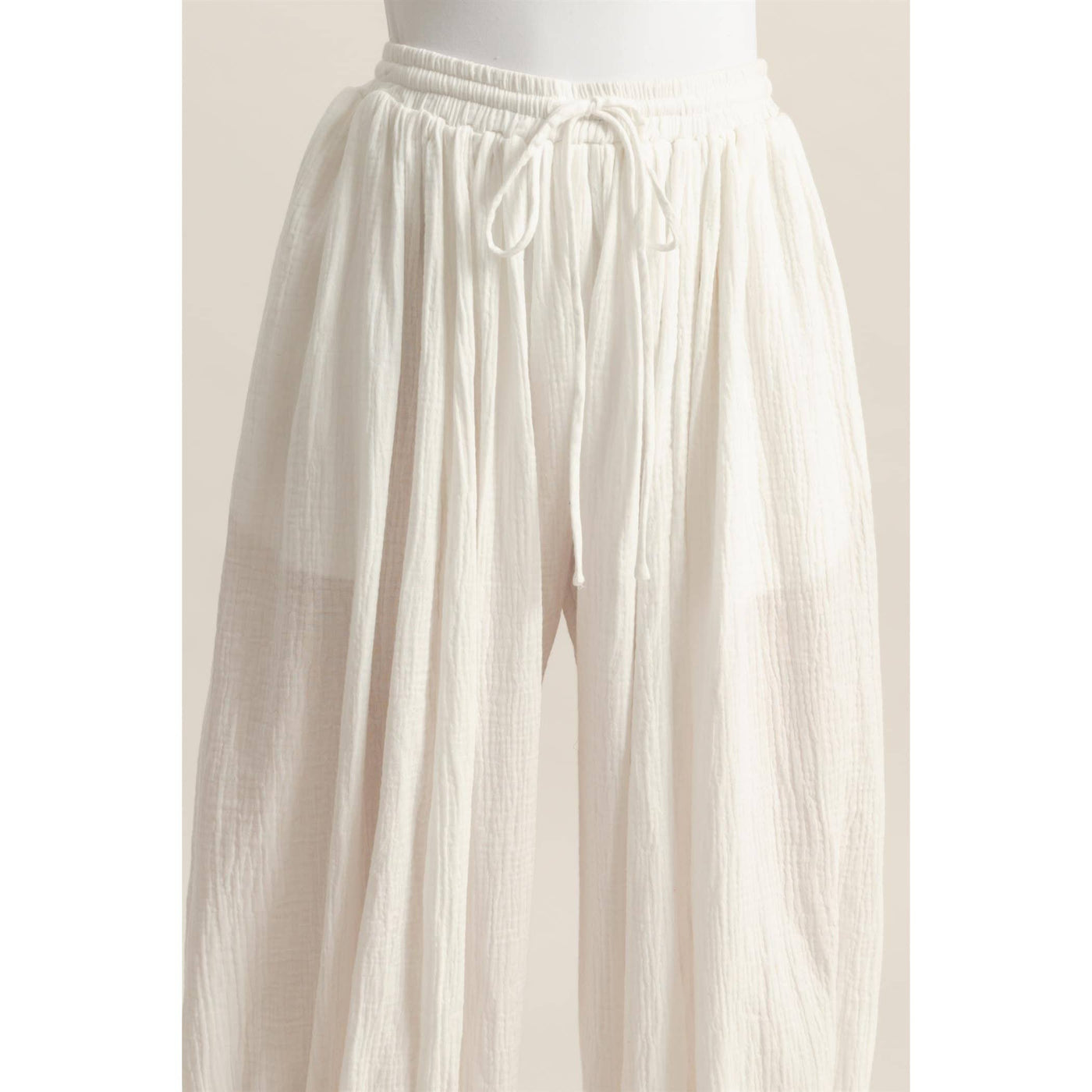 Double Gauze High-Waist Baggy Pants