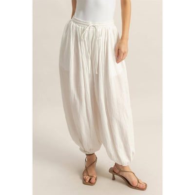 Double Gauze High-Waist Baggy Pants