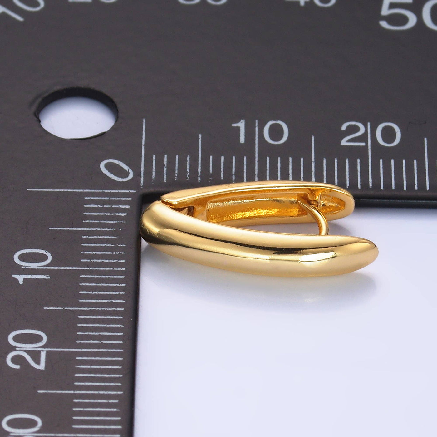 Minimalist Gold Filled Oblong Huggie Earrings