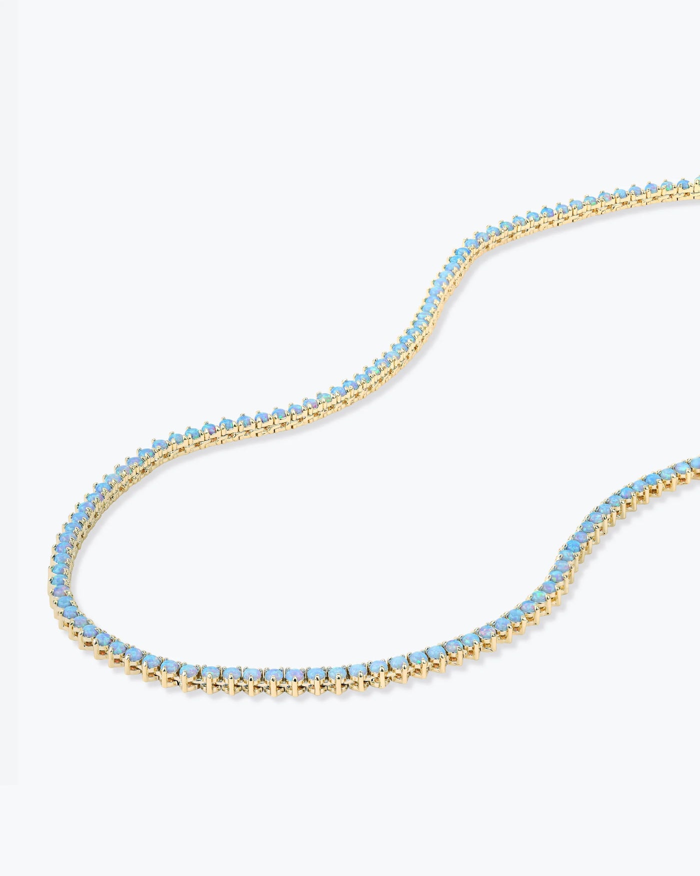 Not Your Basic Blue Opal Tennis Necklace 16"