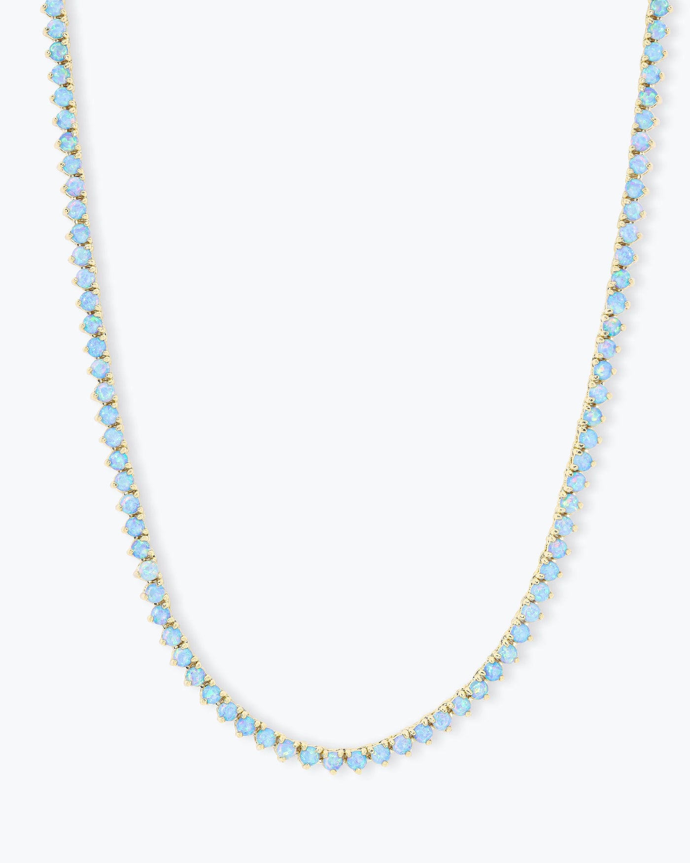 Not Your Basic Blue Opal Tennis Necklace 16"