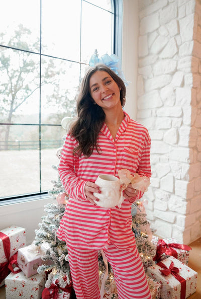 Pink & Red Stripes Pajama Set