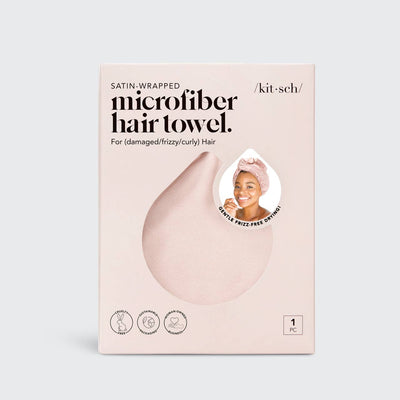Satin-Wrapped Microfiber Hair Towel