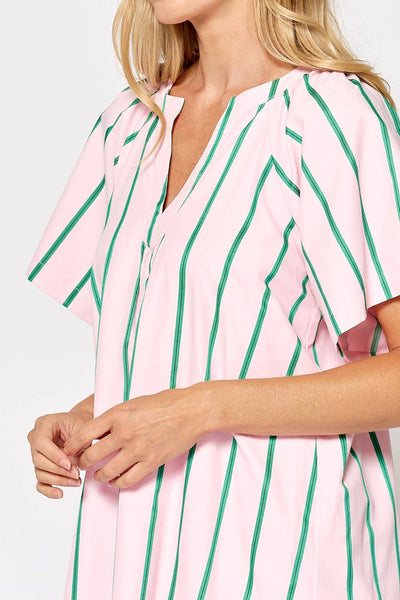 Striped V-Neck Dress