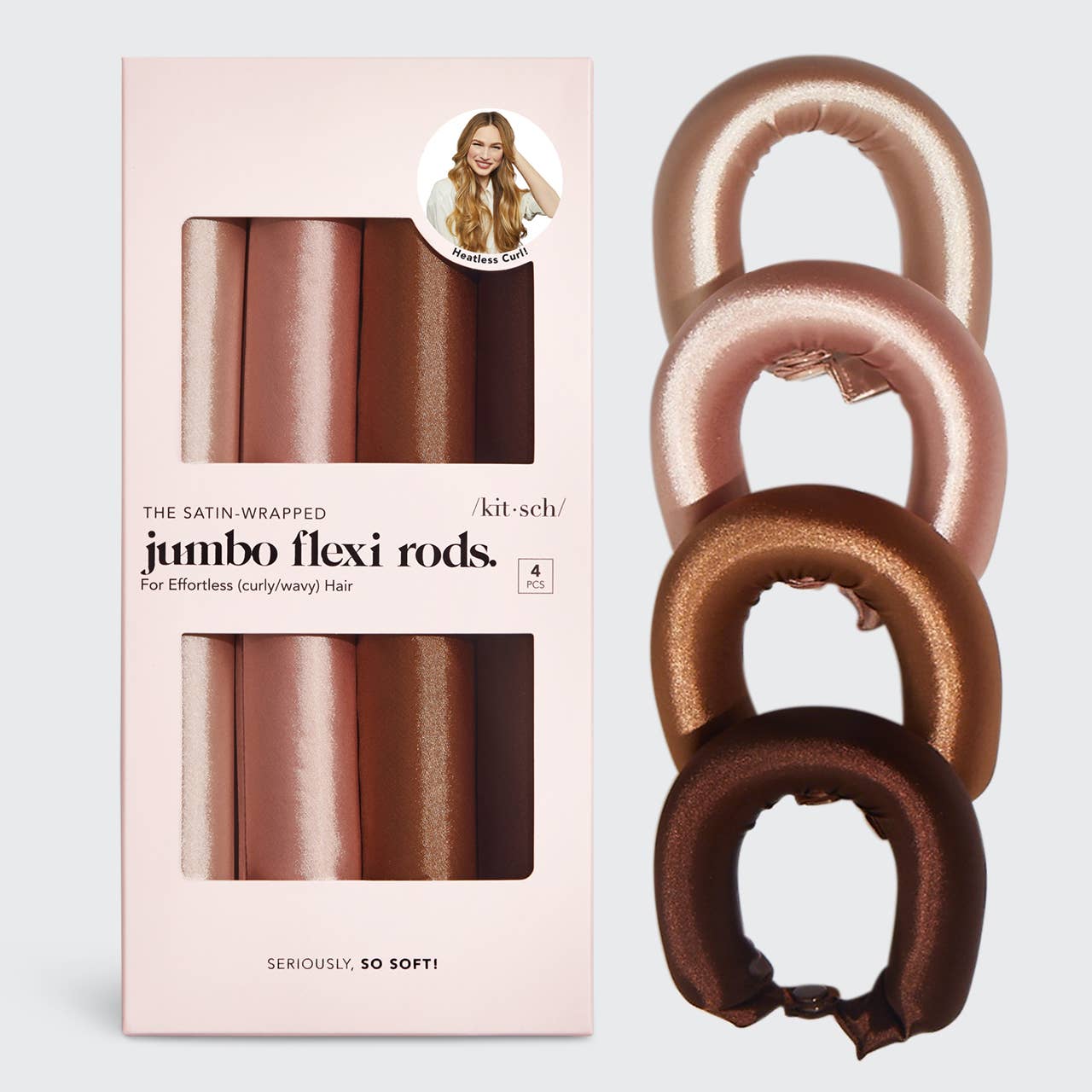 Satin Jumbo Flexi Rods - Rosewood