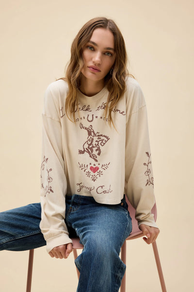 Johnny Cash Walk The Line Long Sleeve