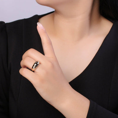 18k Gold Filled Croissant Open Adjustable Ring O955