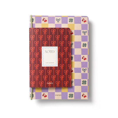 Checkerboard & Bows Softcover Notebook Set