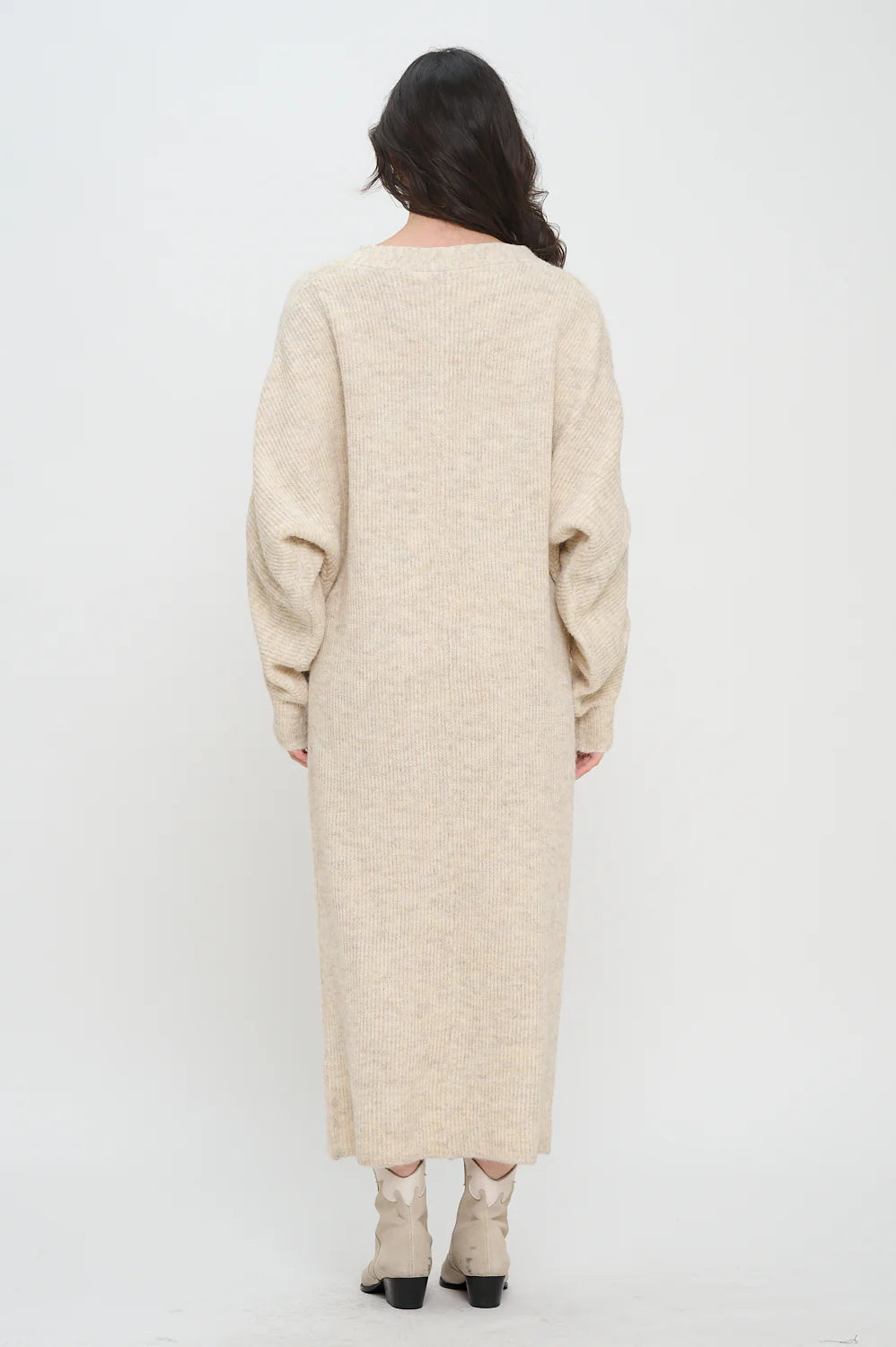 Cozy V-Neck Sweater Dress