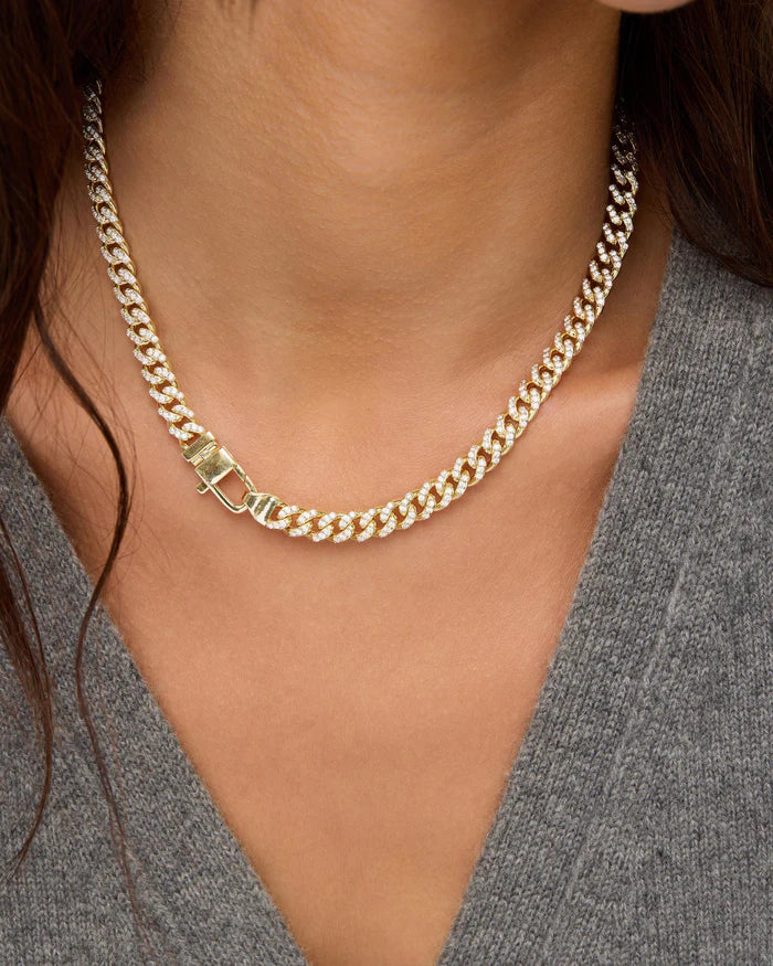 Pave Julian Cuban Chain Necklace 16" | Melinda Maria