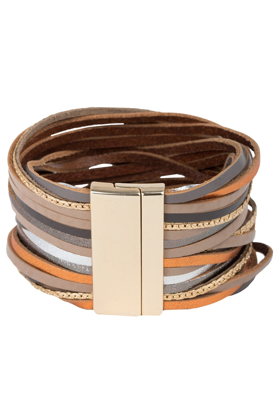 Flexi Stackable Leather On The Line Bracelet