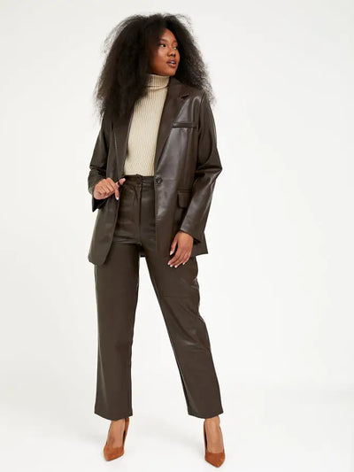 The Frankie Faux Leather Blazer