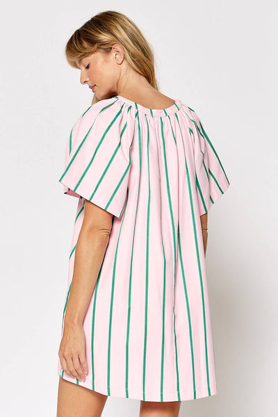 Striped V-Neck Dress