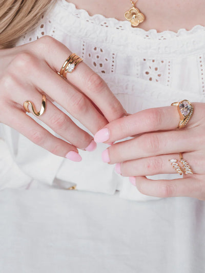 Dahlia Teardrop Ring