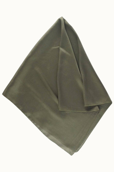 So Silky Satin Neckerchief Scarf - Solid Olive