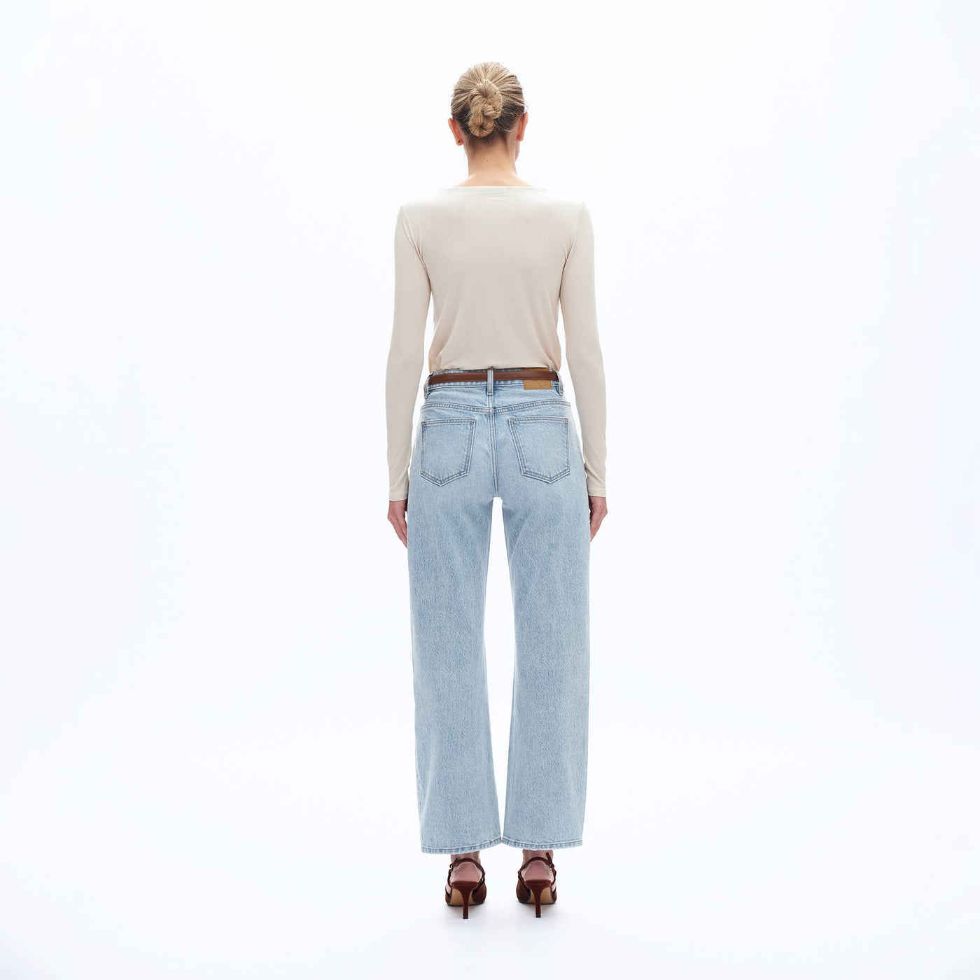 Mid Rise Barrel Denim Jean | Bayeas