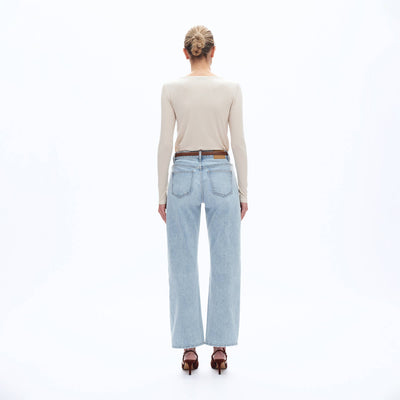 Mid Rise Barrel Denim Jean | Bayeas