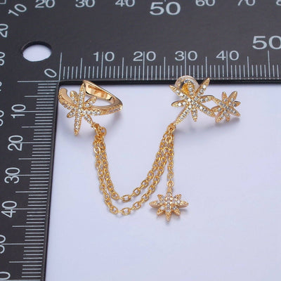 1 pair Gold Filled Statement North Star Stud Earring with Ea