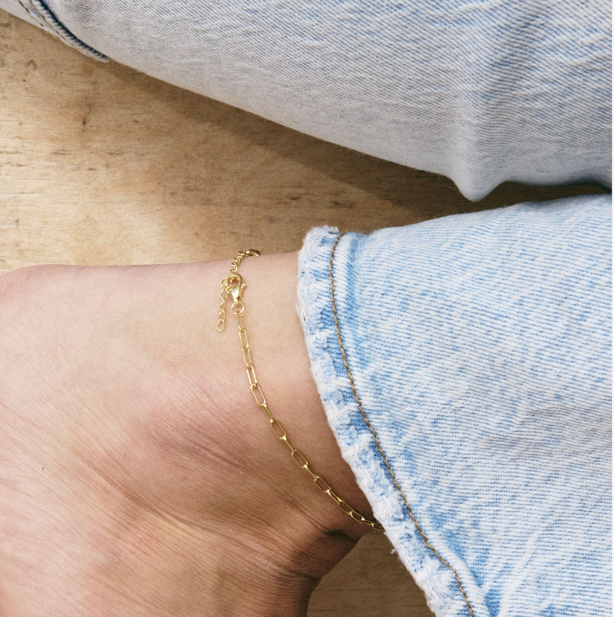 Classic Paperclip Link Anklet
