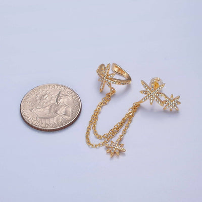 1 pair Gold Filled Statement North Star Stud Earring with Ea