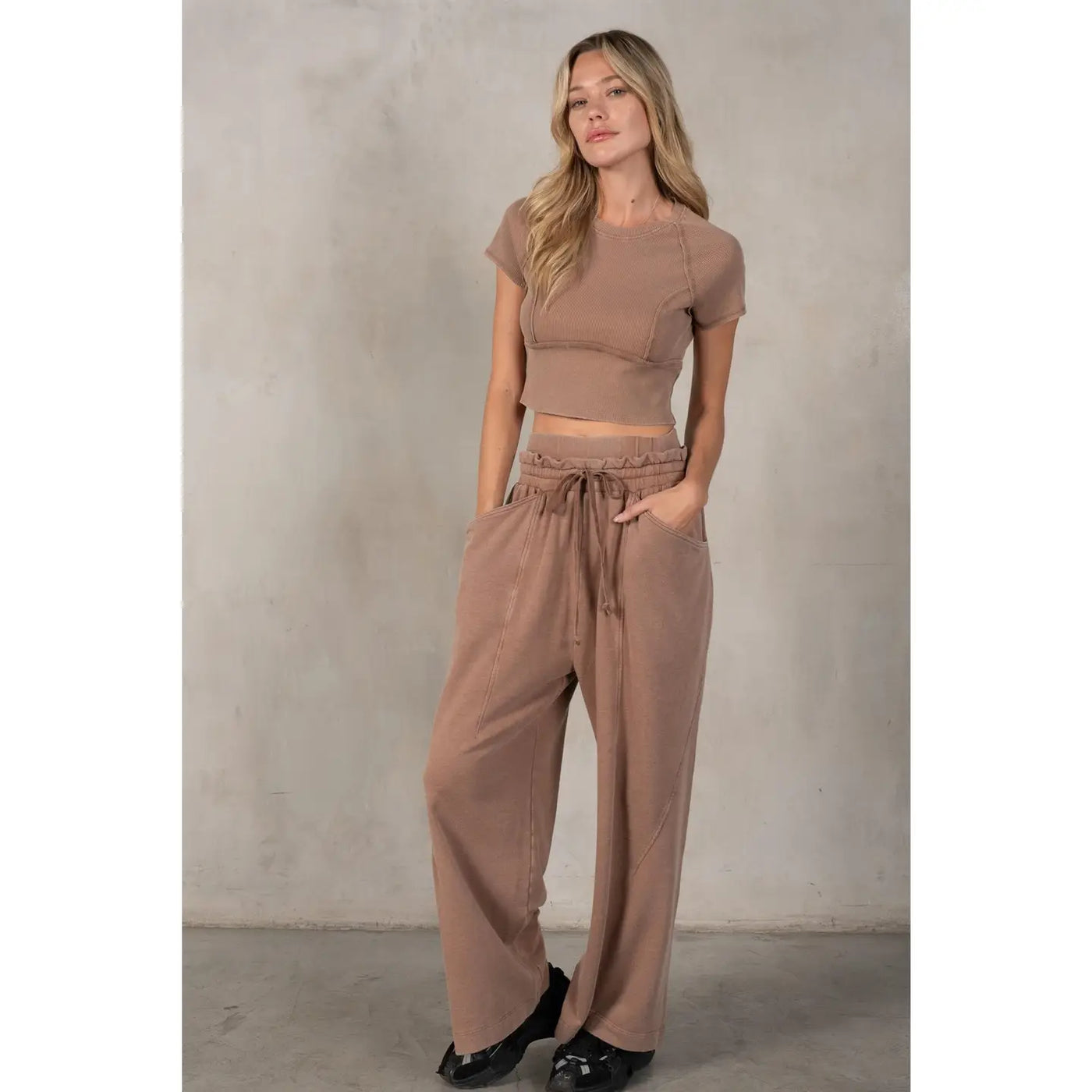 Double Layer Paper Bag Waistband Sweats