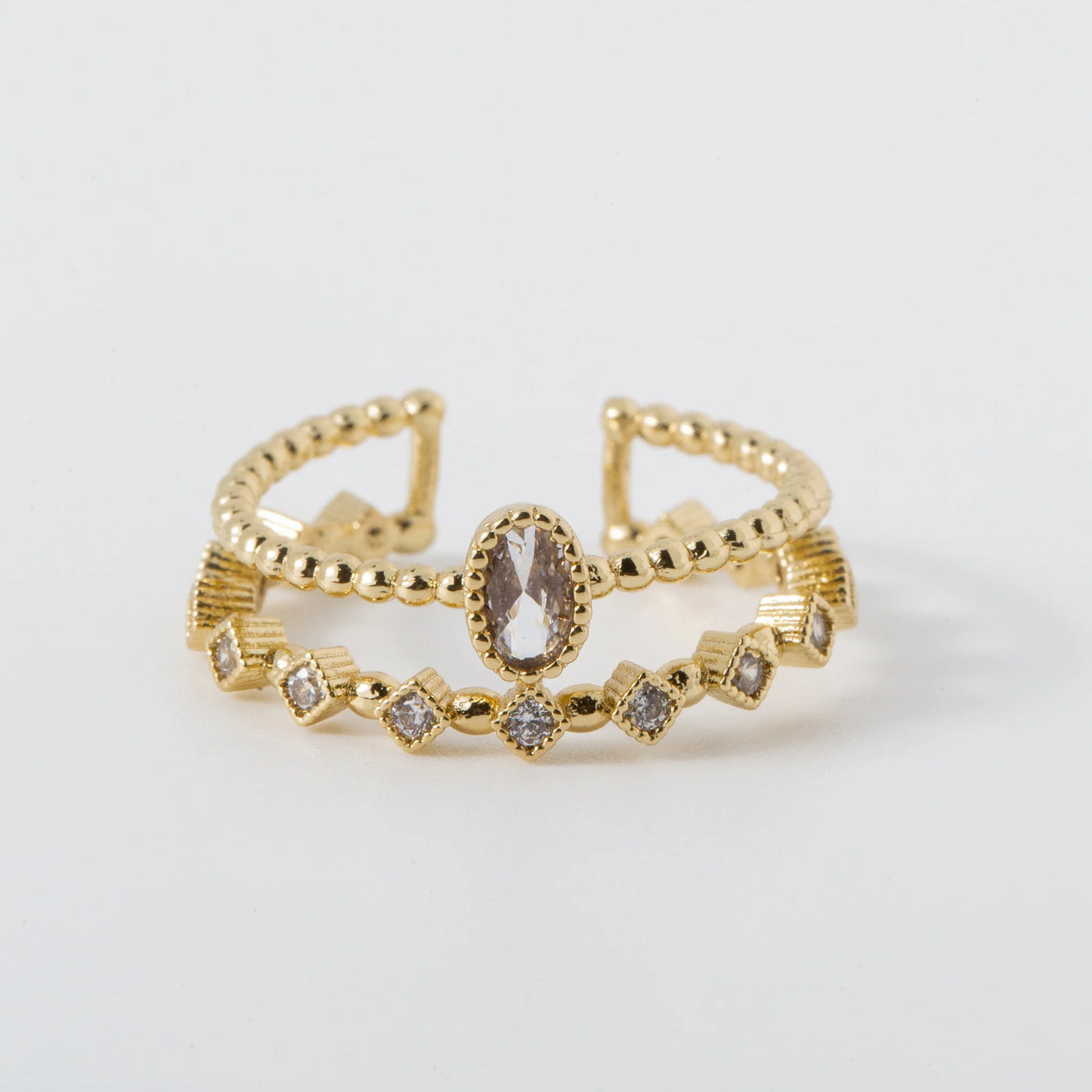Double Band Diamond Ring