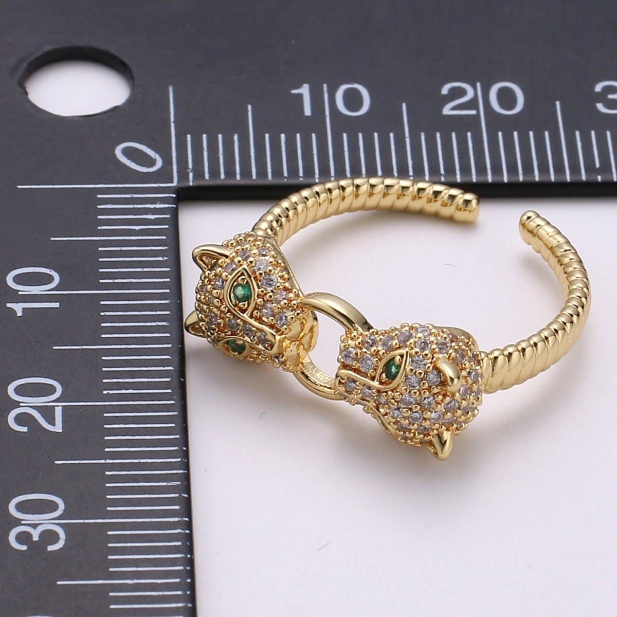 Adjustable Minimal Panther Ring