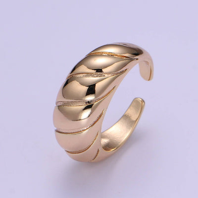 18k Gold Filled Croissant Open Adjustable Ring O955