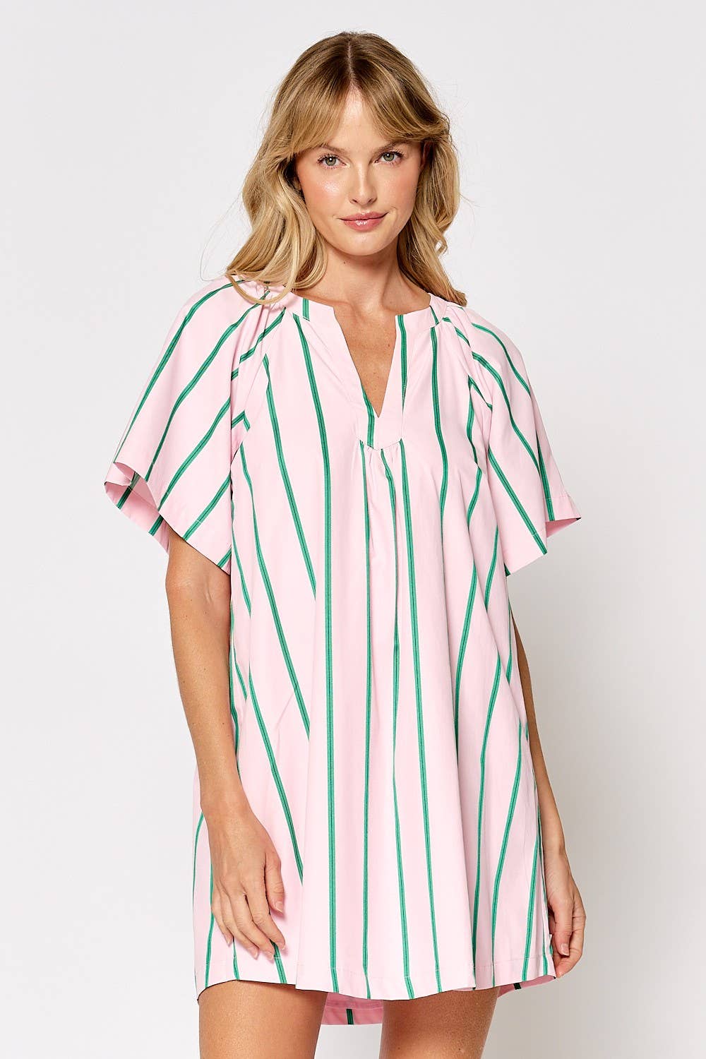 Striped V-Neck Dress