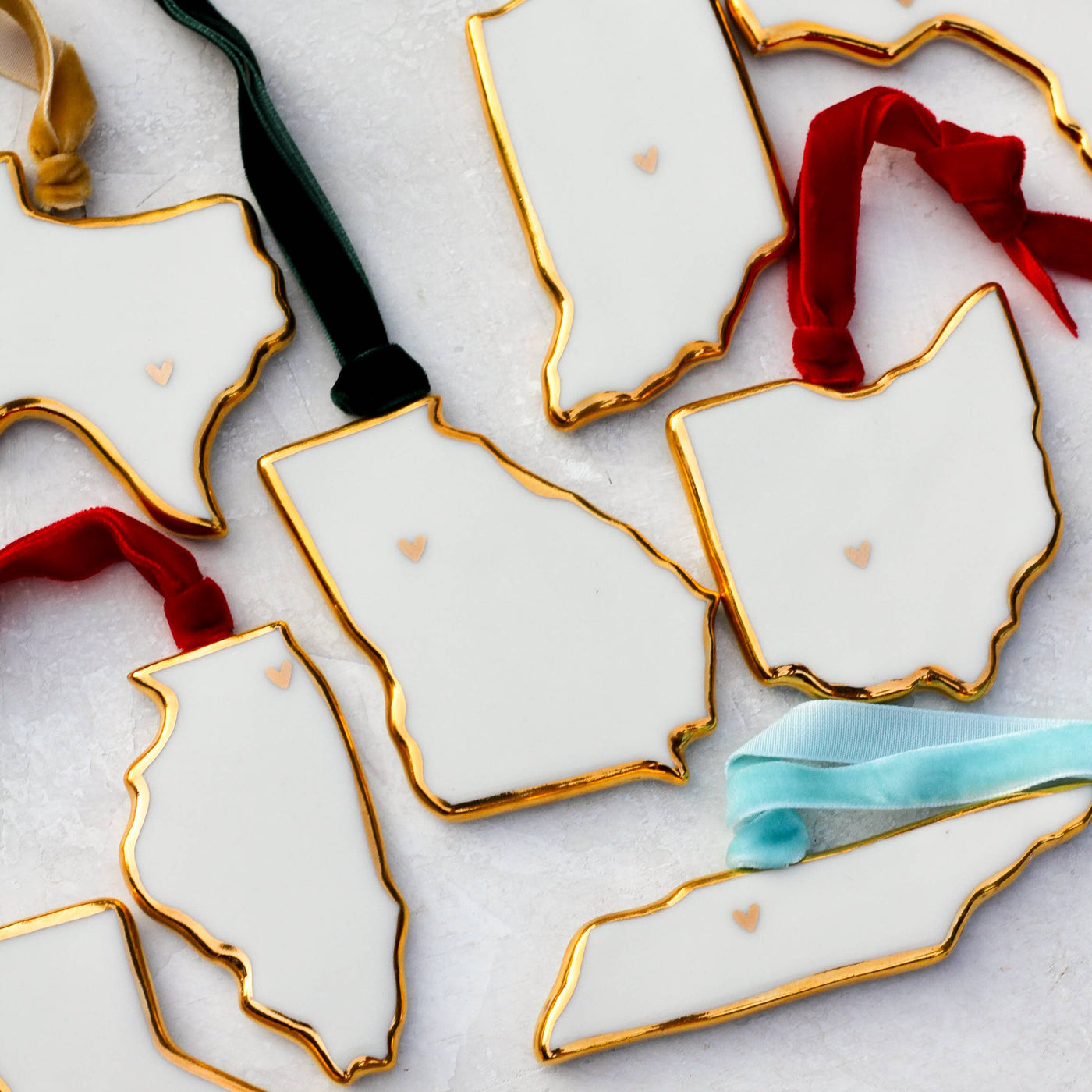 Handmade Porcelain Arkansas Ornament