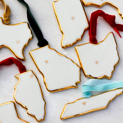 Handmade Porcelain Arkansas Ornament