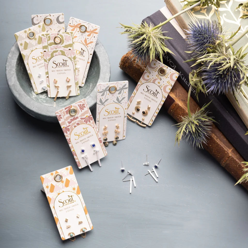 Stud Trio & Ear Jacket Set