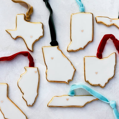 Handmade Porcelain Arkansas Ornament