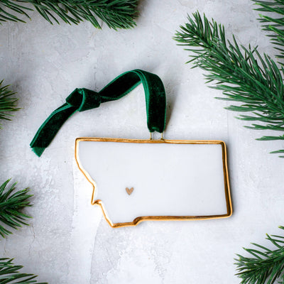 Handmade Porcelain Arkansas Ornament