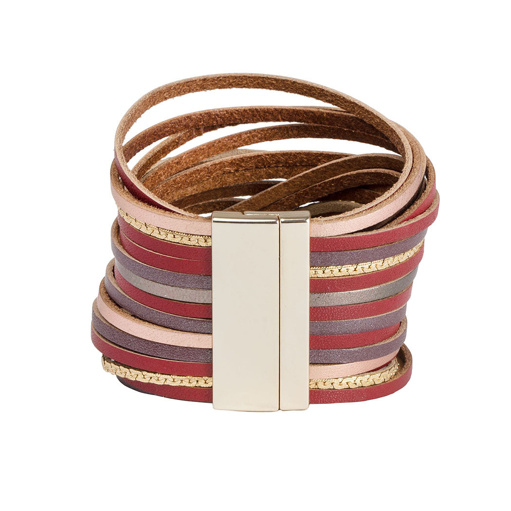 Flexi Stackable Leather On The Line Bracelet