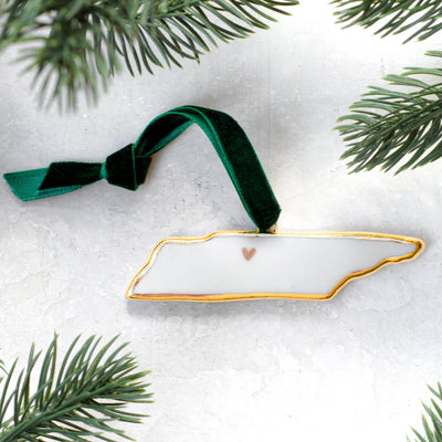 Handmade Porcelain Arkansas Ornament