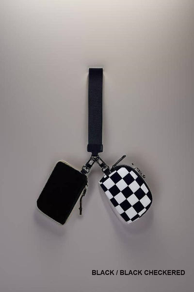 Dual Pouch Wristlet Keychain Wallet