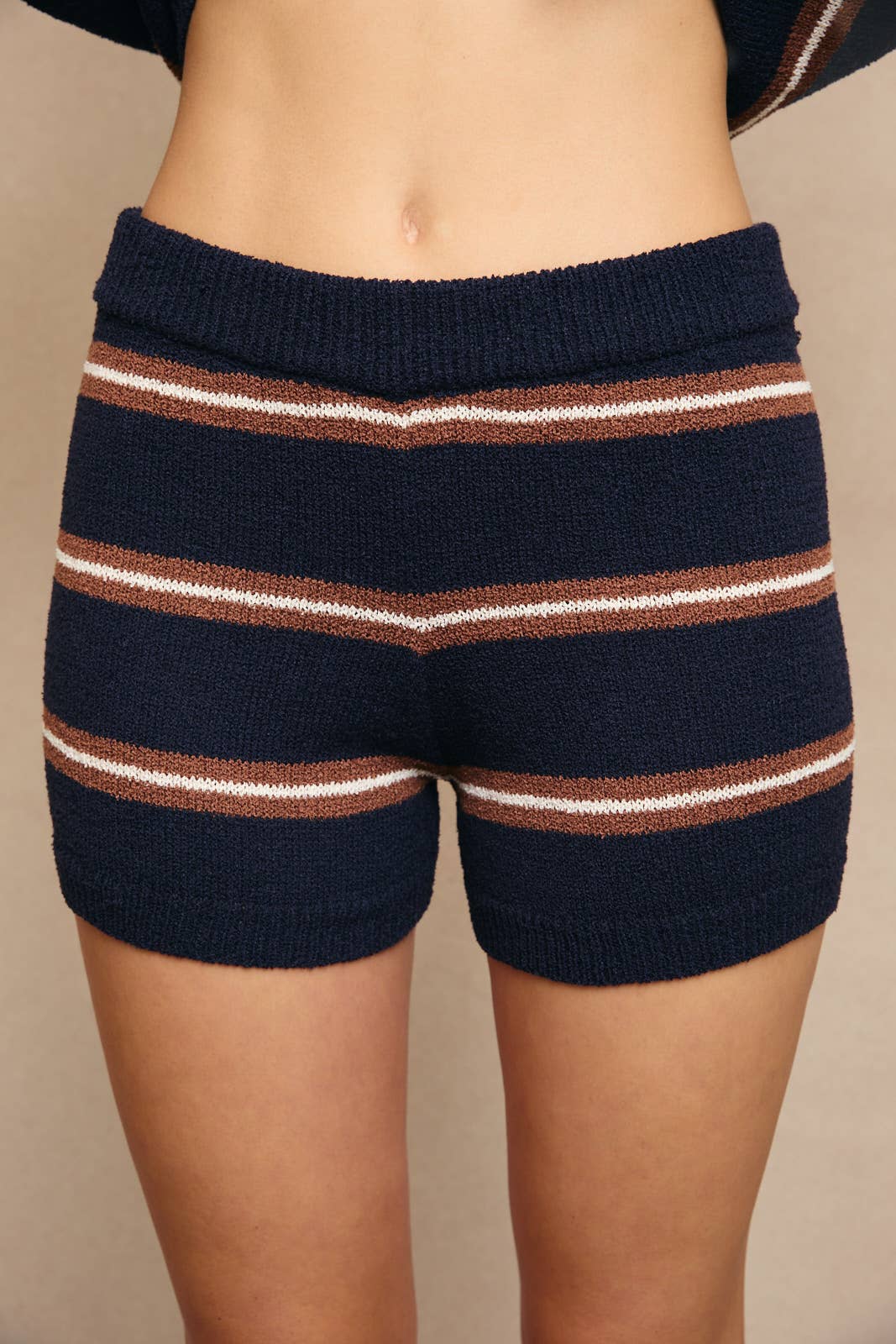Collared Cardigan and Shorts Set