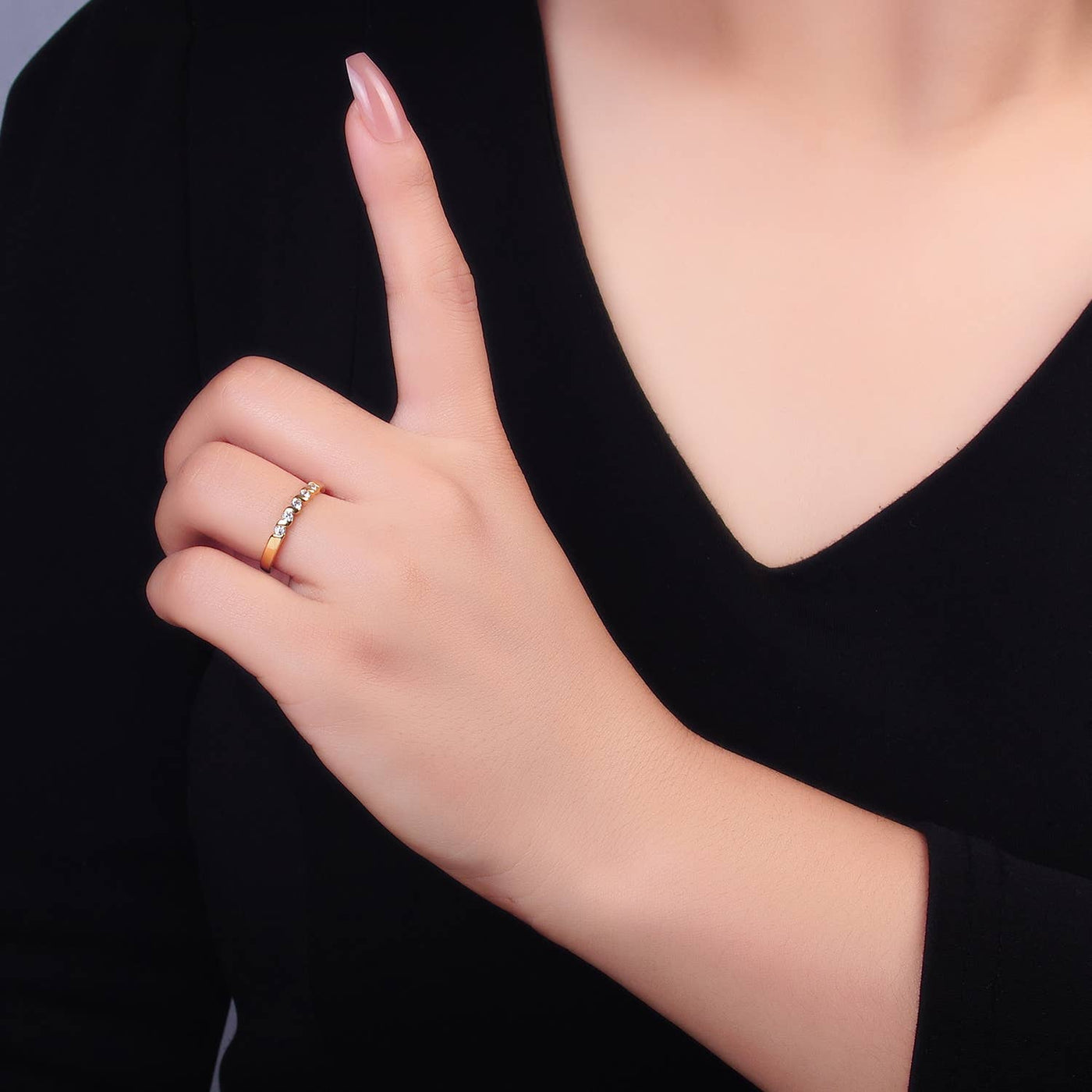 16K Gold Filled CZ Adjustable Minimalist Twisted Ring