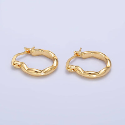 Twisted Gold Hoop Earrings