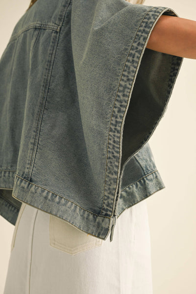 Denim Cape Jacket