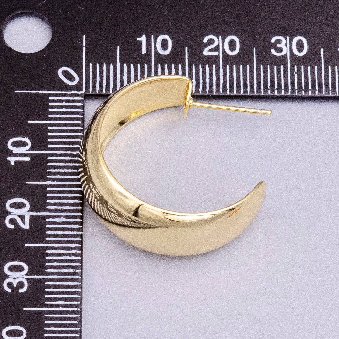 14K Gold Filled Wide Dome Hoop Earrings