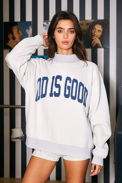 Jesus & God is Good Mock Neck Sweatshirt