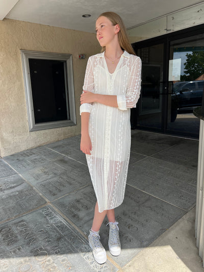 Eve Collared Lace Midi Dress