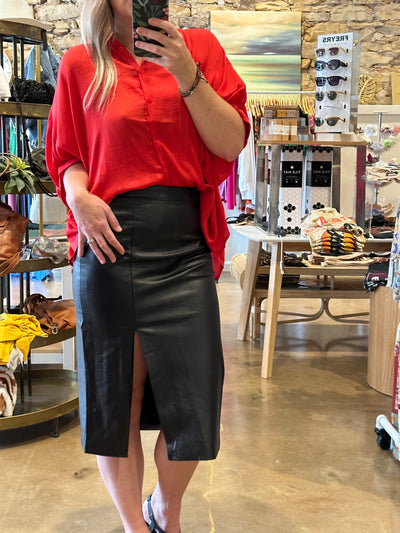 Leather Pencil Skirt No