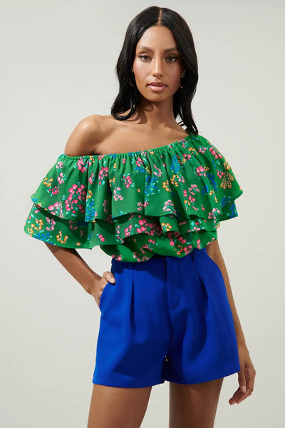 Ivana Floral Ruffle Top