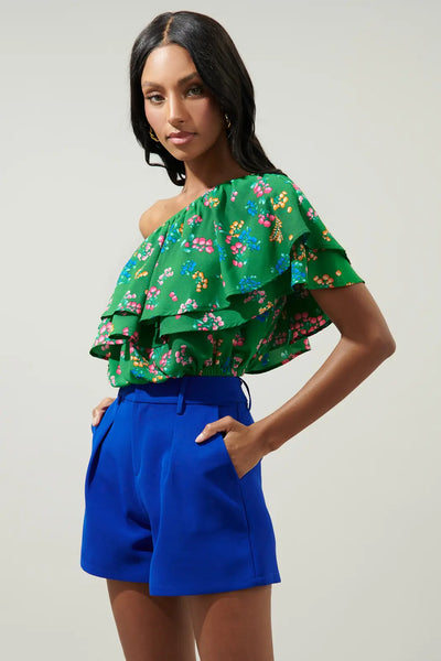 Ivana Floral Ruffle Top