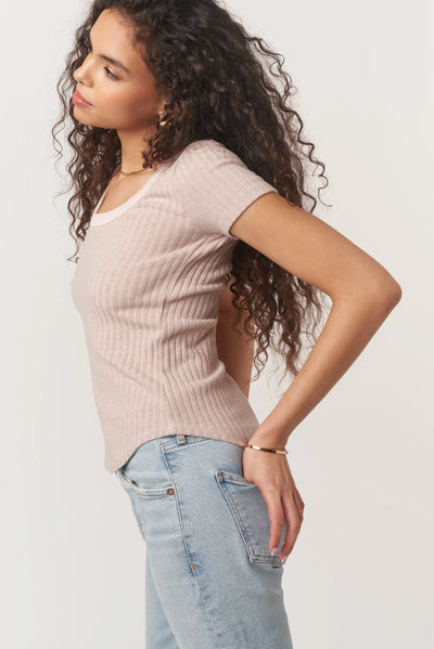 Julie Scoop Neck Sweater Rib Tee