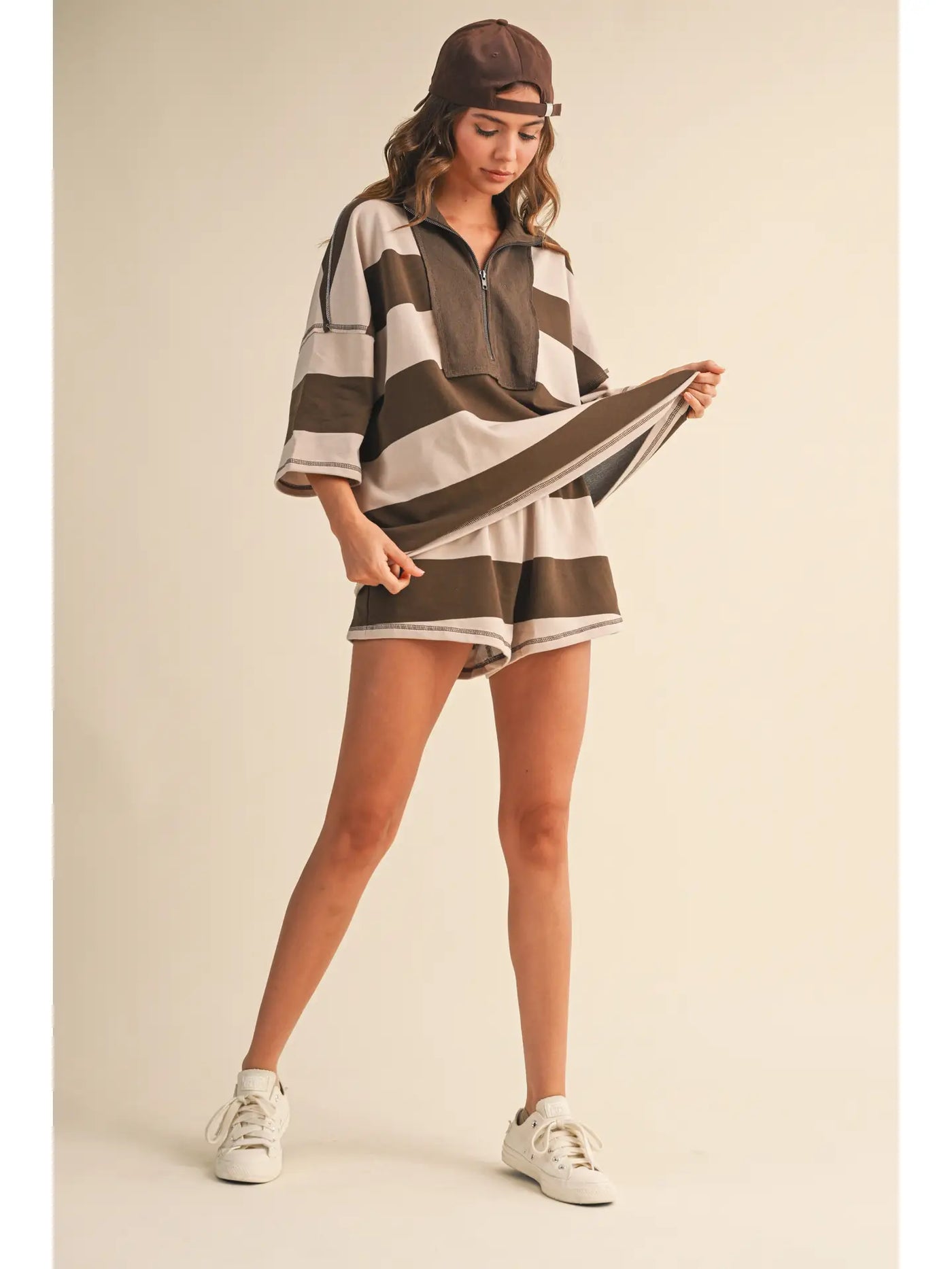 Striped Pattern Pull-On Top
