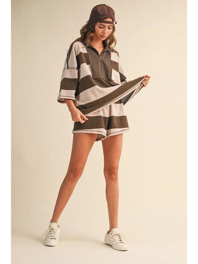 Striped Pattern Pull-On Top
